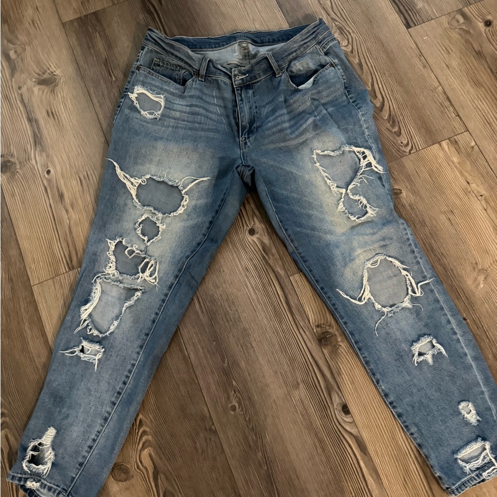 Soho Light Blue Distressed Boyfriend Jeans